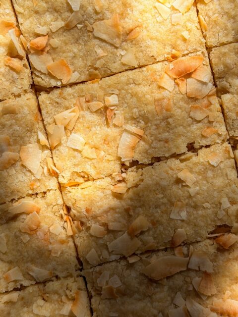 Some buttery soft and toasted coconut shortbread from last weekend with our bffs for a friend’s sprinkle! ✨

A few of us brought an assortment of shortbread to share after dinner (the others being citrus and rosemary) and I forgot how comforting of a sweet treat it is.

It’s just one of those biscuit recipes that is so simple, yet offers endless variations and arguably plenty of room for error. Adding more shortbread to my list of near-future needs! 🤌🏻

(This recipe was adapted from @alexandracooks.)